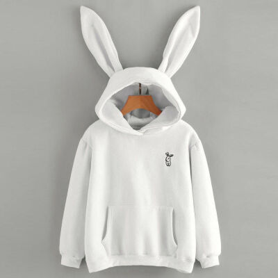 

Womens Casual Cute Long Sleeve Rabbit Hoodie Sweatshirt Pullover Tops Blouse