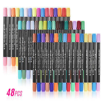 

11224364880PCS STA Watersoluble Double Headed Mark Pen Colorful Painting Pen Cartoon Art Design Hand Drawing Marker Pen Suit