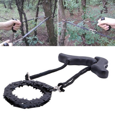

Camping Hiking Emergency Survival Hand Tool Gear Pocket Chain Saw ChainSaw Black