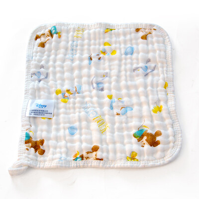 

Disney gauze square handkerchief baby cotton saliva towel newborn soft seersucker wash towel 3030cm Mickey Blue