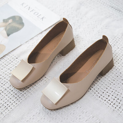 

Grandma Shoes Fairy Retro Soft Leather Evening Shoes Flat-soled Shoes Womens Single Shoes Shallow-mouthed Baitao 19 Bean Shoes