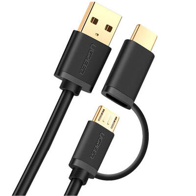 

2 In 1 Charging Cable 24A Quick Charge Type-c Micro USB Cord For Huawei HTC