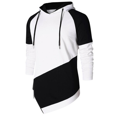 

Toponeto Man Autumn Spring Patchwork Long Sleeve Hoodies Sweatshirt Blouse Shirt