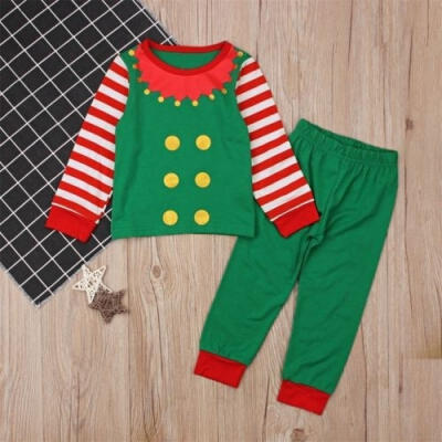 

New Christmas Kids Baby Girl Outfit Clothes T-shirt TopsPants Set Pajamas Gifts