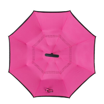 

Cshaped Handle Windproof Reverse Folding Umbrella Double Layer Man Women Sunny Rainy Car Inverted Umbrellas Double Layer Anti UV