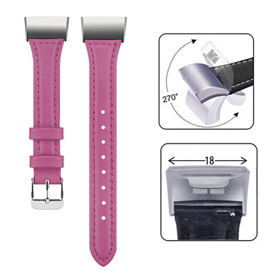 

〖Follure〗Luxury Leather Replacement Accessories Wristband Straps For Fitbit Charge 3