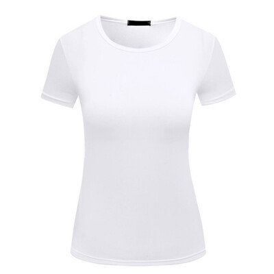 

European And American Womens Summer O-neck Solid Color Short-sleeved Casual T-shirt Top