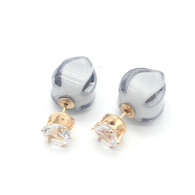 

Olaru 2019 New Crystal Flower Stud Earrings Thick Double Round Circle Rings Earrings For Women Zinc Alloy Trendy Hiphop Rock