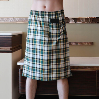 

Roseonmyhand Mens Casual Lounge Home Underwear Nightdress Cotton Breathable Sexy Bath Skirt