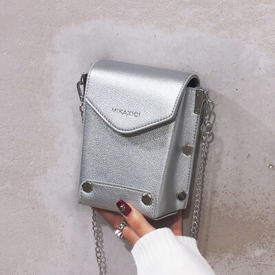 

Hong Kong style retro rivet small square bag female 2019 new shoulder bag art student chic Messenger bag
