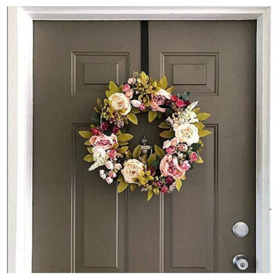 

New Hot 15-Inch Metal Wreath Hanger Over The Door Hooks Christmas Garland Holders Seasonal Home Storage Organizer Pack Of 2