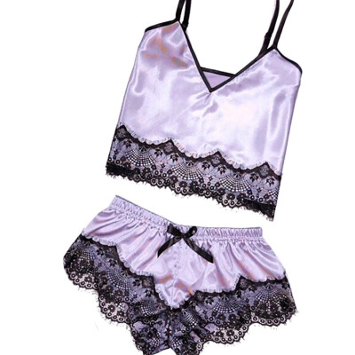 

Toponeto Womens Sexy Satin Sling Sleepwear Lingerie Lace Bowknot Nightdress Underwear