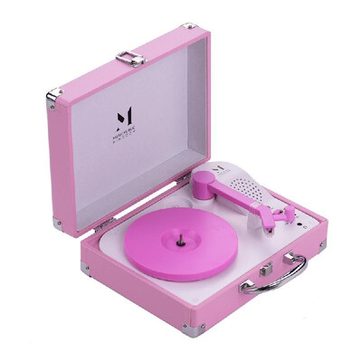 

Portable Record Player for 7-inch Vinyl Turntable Suitcase Phonograph 2-Speed33 1345 RPM with Built-in Speaker&Headphone J