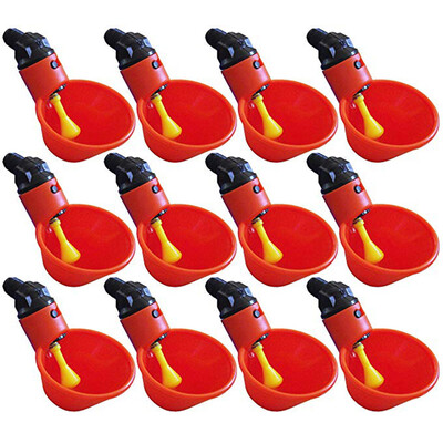 

JPGIF Feed Automatic Bird Coop Poultry Chicken Fowl Drinker Water Drinking Cups 12Pcs
