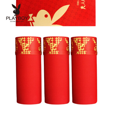 

Playboy red mens underwear Chinese red male boxer pants 5523-3 big red L