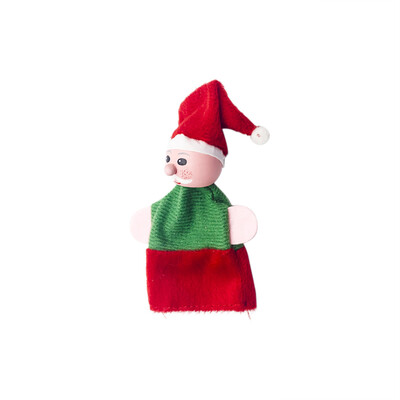 

Toponeto Christmas Childrens Fabric Christmas Finger Doll Wood Santa Claus Finger Doll