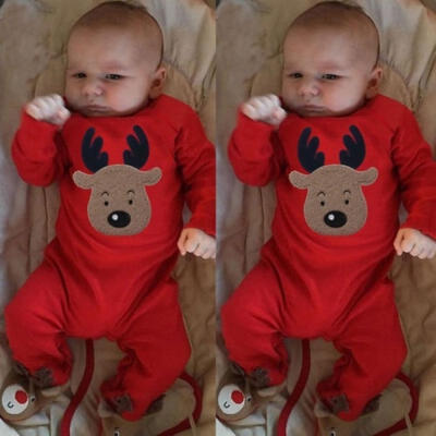 

Christmas Neborn Baby Boy Girl Unisex Clothes Warm Romper Bodysuit Jumpsuit