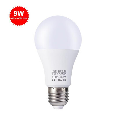 

9W E27 Light Bulbs Energy Saving White Light 6000-6500K High Brightness Lamp for Bedroom Living Room 85V-265V