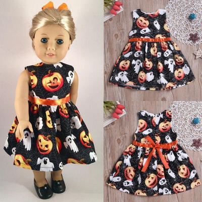 

Toddler Baby Kids Girls Pumpkin Dress Party Pageant Halloween Holiday Dress Sundress