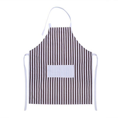 

Stripes Pocket Bib Apron Cotton&Linen Kitchen Cooking Baking