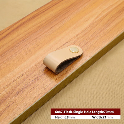 

JD Leather Handle Bag Handle Drawer Door Knob Brown Black Furniture Handle Hardware Decoration Zinc Alloy