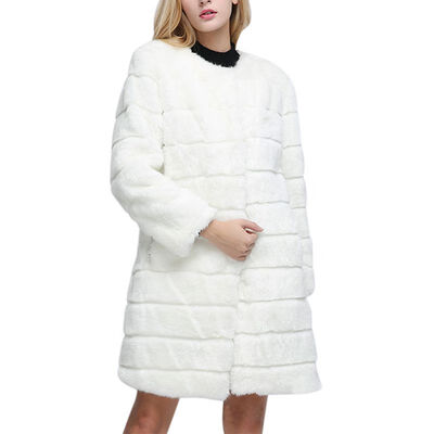 

Womens Long Faux Fur Soft Outerwear Warm Coat Winter Parka Outwear