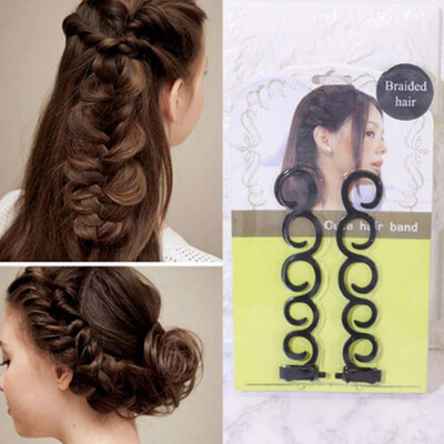 

2PcsSet Hair Braiding Tool Hair Braider with Hook Hair Edge Twist Curler Styling Tool