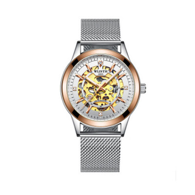 

Mens trend rose gold hollow automatic mechanical watch