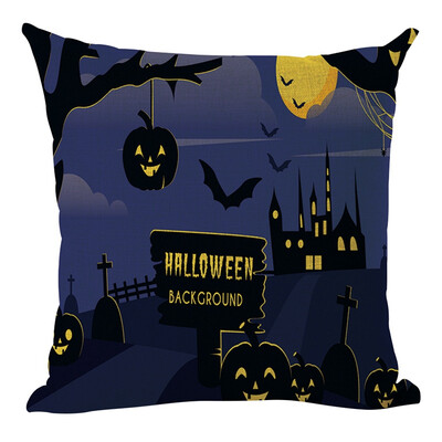 

Halloween Multi Designs Decorative Throw Pillow Cover Flax Square Pillow Case Witch for Home Bar Halloween Hot Selling Supplies
