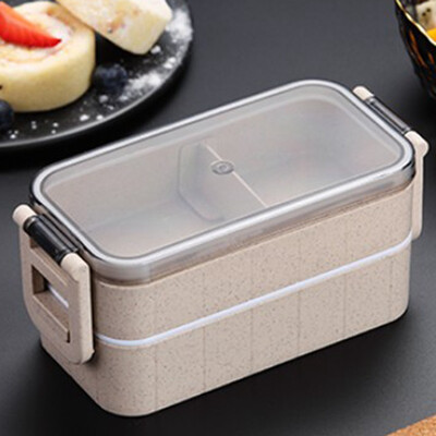 

Fat Bear 1Layer2 Layer Healthy Material Lunch Box Wheat Straw Bento Boxes Microwave Dinnerware Food Storage Container