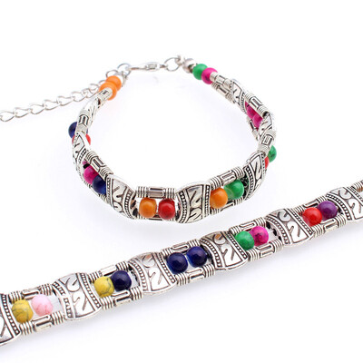 

National Wind Vintage Bracelet Bib Tibet Mysterious Religion Original Tibetan Silver Tibet Hand Decoration Jewelry