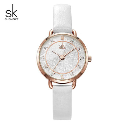 

2019 SK Shengke Women Wrist Watch Fashion Ladies Slim Leather Strap Quartz Watches Female Clock Relogio Feminino Zegarek Damski