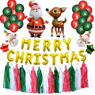 

Gobestart Merry Christmas Balloons Set Santa Claus Merry Christmas Party Decorations