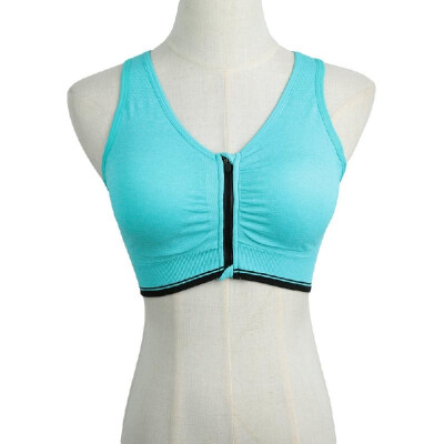 

New Fashion Women Sports Bra Push Up Zipper Wireless Padding Fitness Stretch Breathable Yoga Gym Underwear Vest