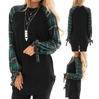 

Starmoon Women Casual Plaid Long Sleeve Pullover Blouse Shirts Sweatshirt GNL