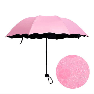 

3 Fold Flowering Manual Umbrella Rain Windproof Sunscreen Magic Flower Dome Ultraviolet-proof Folding Parasols Sunny Rainy Umbrell
