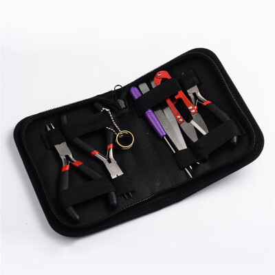 

PH PANDAHALL 8-Piece Economy Jewelry Tool Kit Zip Pouch with Black Bags