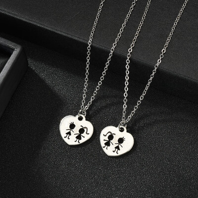 

New Design Footprint Heart I Love You Nevckalce Silver Chain Necklace Pendant For Women Men Romantic Couple Statement Jewelry