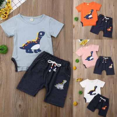 

Toddler Baby Boys Dinosaur Outfits T-Shirt Tops Pants Kids Clothes 2PCS Set