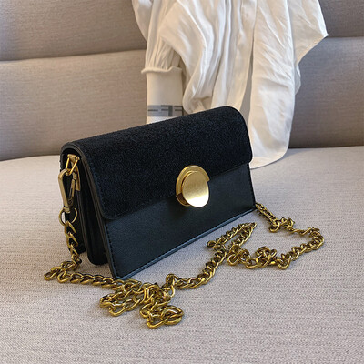 

Retro frosted small bag fashion chic lock chain small square bag new 2019 womens shoulder bag Messenger bag