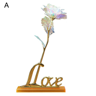 

Gold Foil Rose Artificial Flowers Lighting Wedding Decor Valentine Day Gift