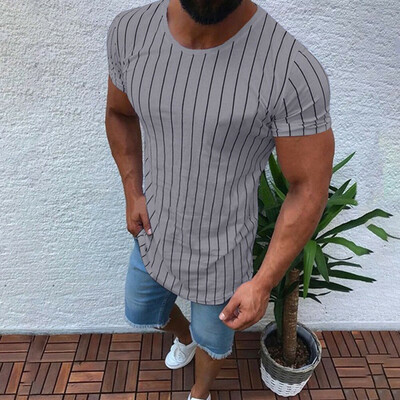 

Men Slim Fit O Neck Short Sleeve Muscle Tee Shirts Casual T-shirt Tops Blouse