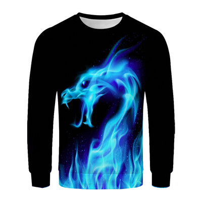 

Toponeto Mens New Style Fashion T-Shirt With 3D Printing And Long Sleeves Sweater Blouse
