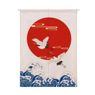 

Japanese Style Doorway Curtain Cotton And Linen Printed Hanging Tapestry For Home Decoration