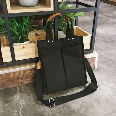 

Tailored Women Canvas Bag Simple Cloth Canvas Shoulder Bag Student Portable Big Bag