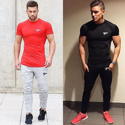 

HOT Selling Mens New Gym Tank Tops Camouflage Sports Fitness Clothing Short Sleeve Shirt Sportswear