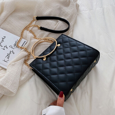 

North bag 2019 new Korean version of Joker rhombic shoulder slung portable chain bag leisure ring small square bag