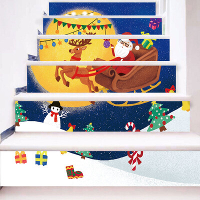 

Tailored Christmas 3D Simulation stair stickers Waterproof Wall Stickers DIY Home Decor