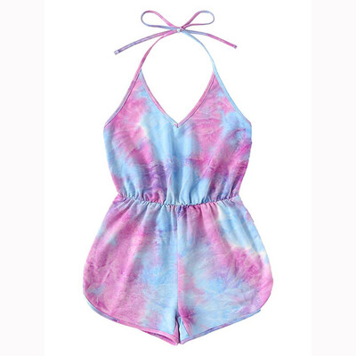 

Starmoon Women Ladies Sexy Backless Tanks Bandage Beach Print Jumpsuit Playsuits