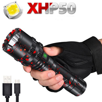 

LED Tactical Flashlight Ultra Bright 1800LM USB Rechargeable LED Flashlights Waterproof 5 Modes with SOS for Camp Emergency Home